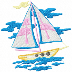 Boats Embroidery Design 11 Boats Embroidery Design 11